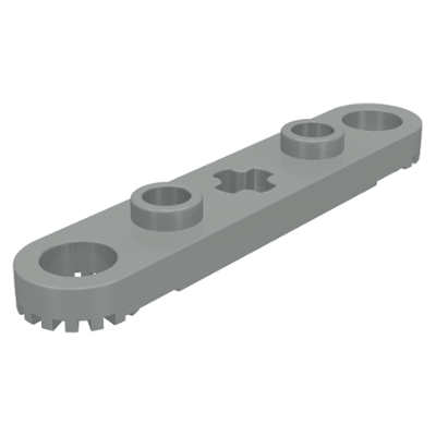 LEGO Technic Plaat 1 x 5 with Toothed Ends, lichtgrijs