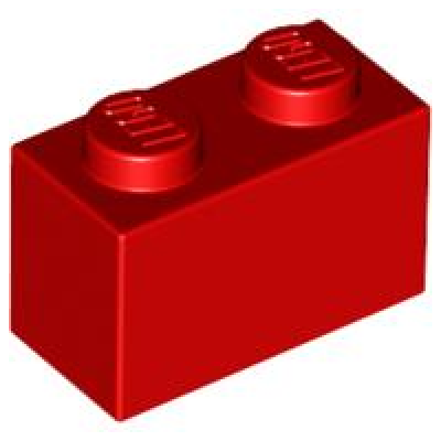 LEGO Bouwsteen 1 x 2, rood