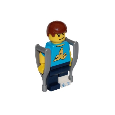 LEGO MiniFig LOTUS Slachtoffer 5, Voetletsel en krukken_1