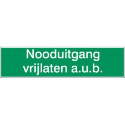 Reddingspictogram - Nooduitgang vrijlaten a.u.b. [47x297]